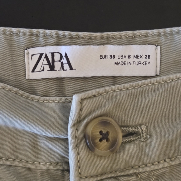 3/16 Zara Army Green High Waisted Cargo Joggers - Picture 3 of 3